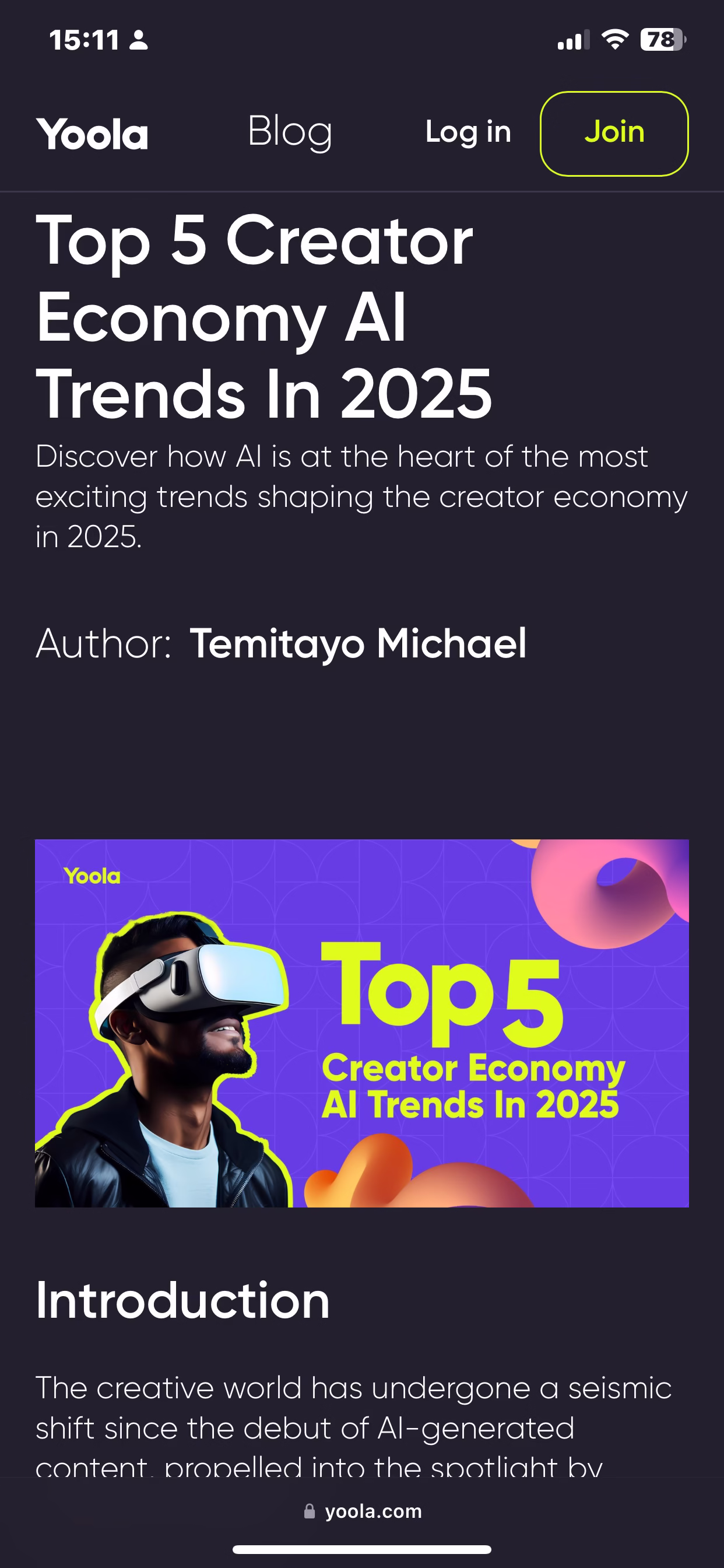 Yoola's Blog Content